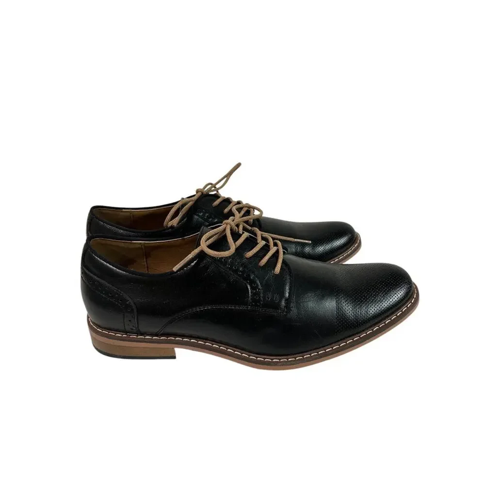 Size 10 Steve Madden Mens‎ Black Oxford Bobby Shoe Lace Up